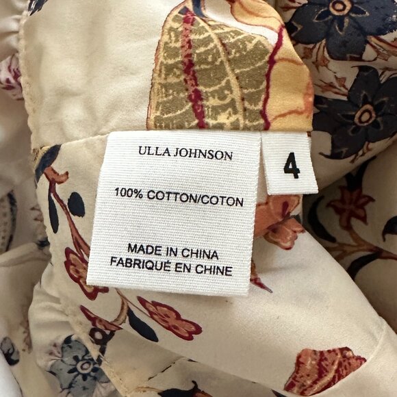 NWT Ulla Johnson Cleo Ruffled Floral Cotton Top Size 4 - Picture 12 of 15